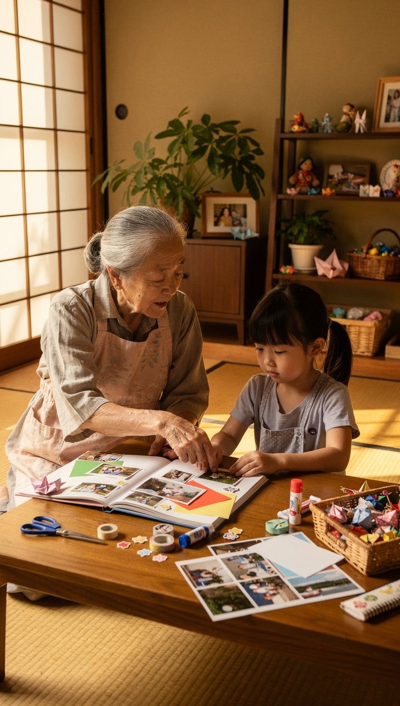 クラフトの材料を使った作品の完成例の写真