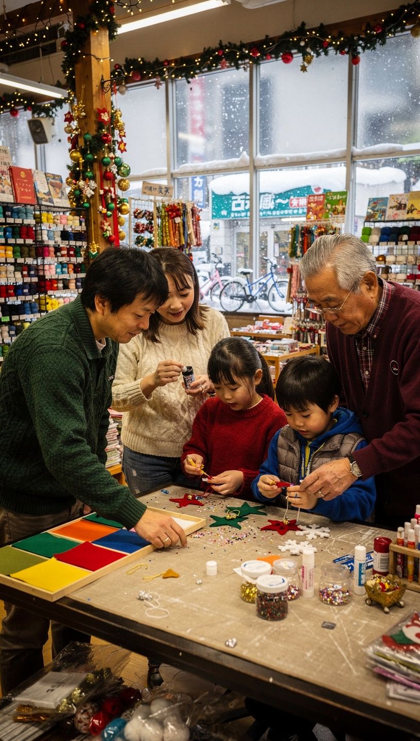 初心者向けのクラフト教室での作業風景の写真